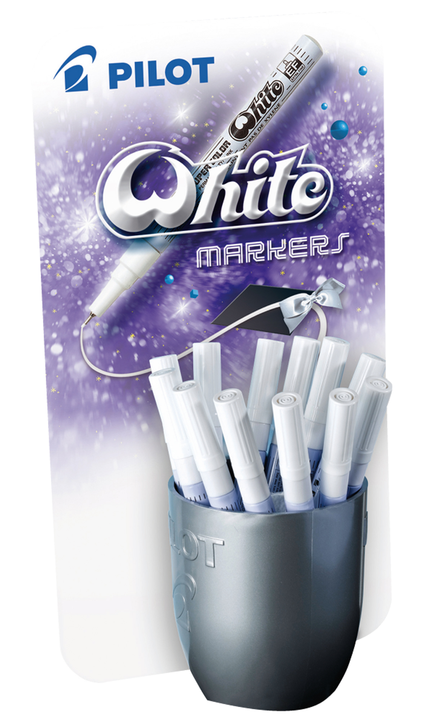 white_pilot PILOT Permanent-Marker Super Color, weiß, 24-er Display
