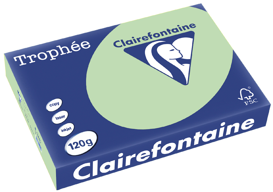 229af127947406d834274f0befa63e0f Clairefontaine Trophée Papier 1215C, A4, 120 g/m² - grün - grün