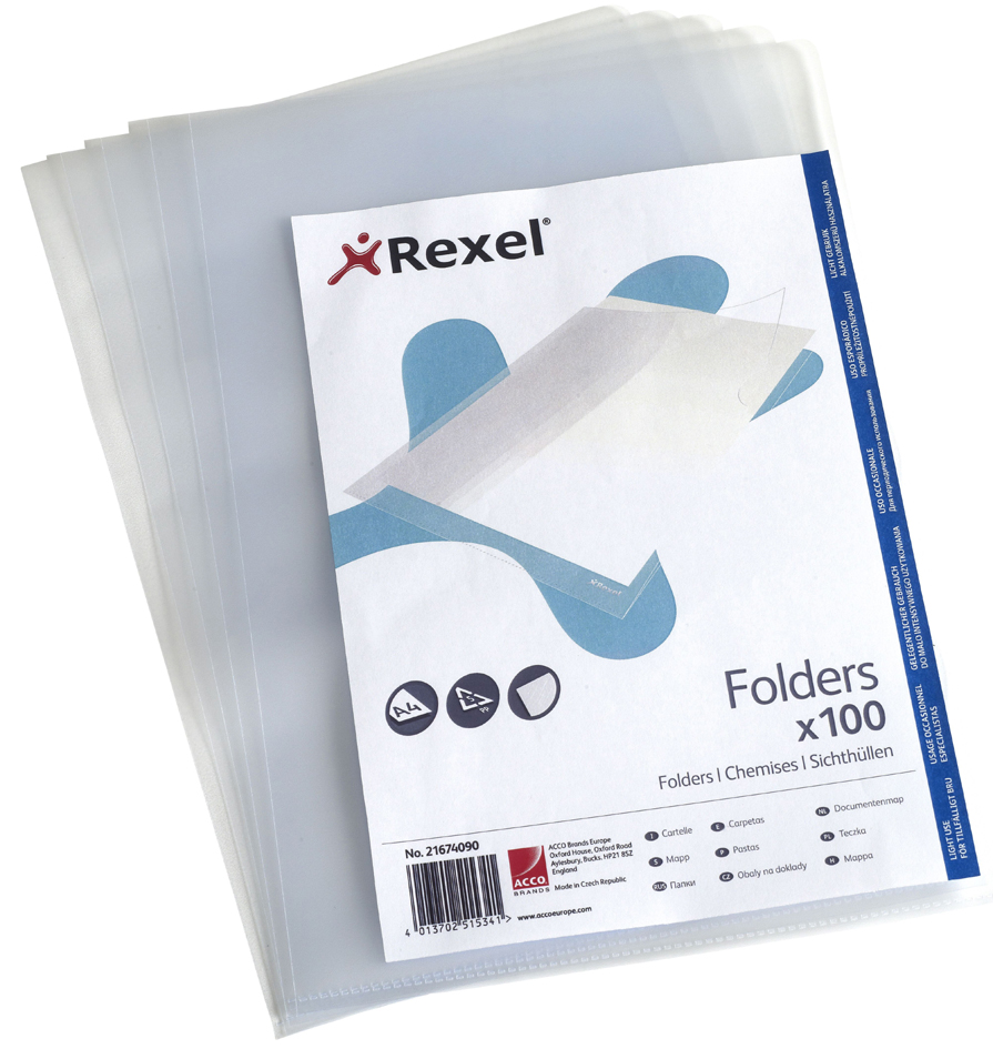 21674090 REXEL Sichthülle Economic, A4, PP, genarbt, 0,10 mm