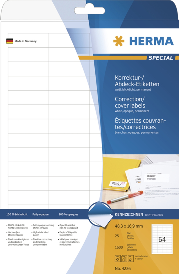 422658934c076137d HERMA Korrektur-/Abdeck-Etiketten SPECIAL, 210 x 297 mm