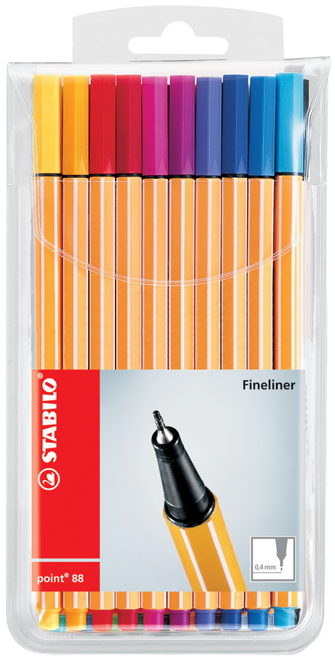 St_03387__8820_Assort58e4611bd5574 STABILO Fineliner point 88, 40er Kunststoff-Etui