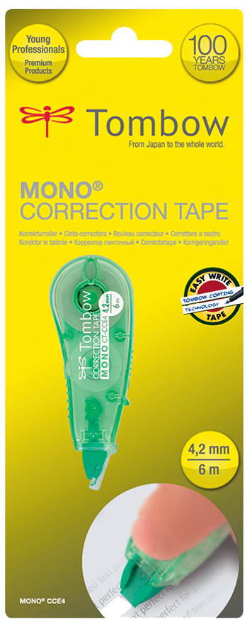 CT-CCE4_Blister TOMBOW Korrekturroller ´MONO CT-CCE4´, 4,2 mm x 6 m, grün