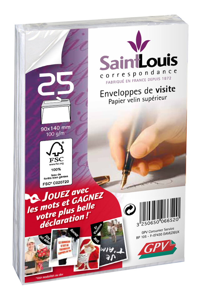 6652_pqt GPV Visitenkarten-Kuverts, 140 x 90 mm, weiß