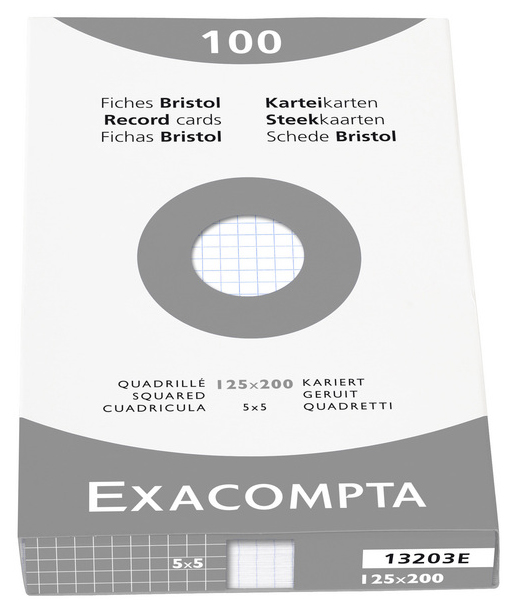 13203E_2ZpHGlntPLNxKF EXACOMPTA Karteikarten, 125 x 200 mm, blanko, weiß