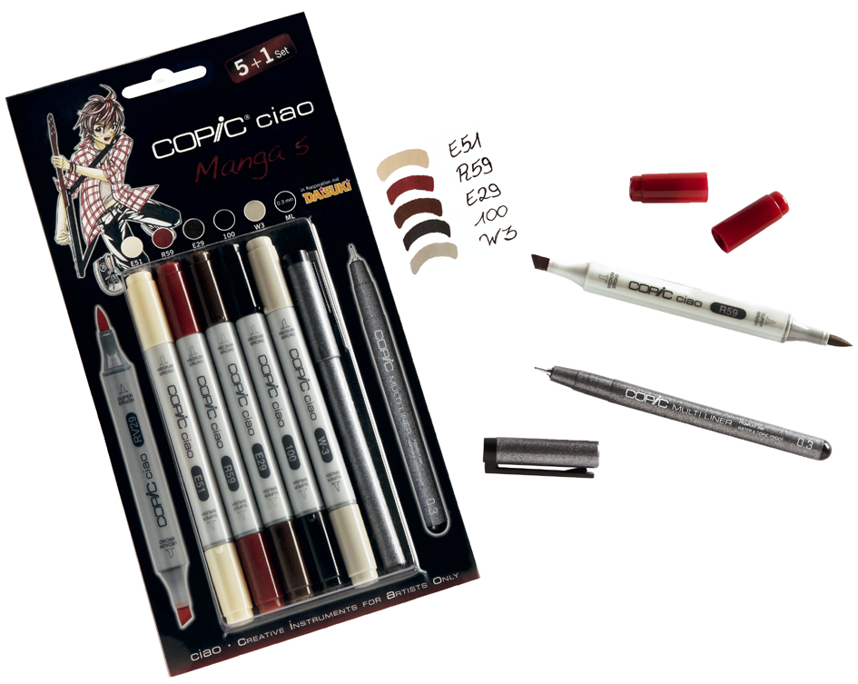 22075562_a COPIC Marker ciao, 5+1 Set ´Manga 5´