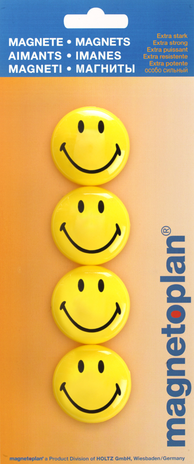 16673-neu589350f507312 magnetoplan Haftmagnet ´Smiley´, Durchmesser: 40 mm