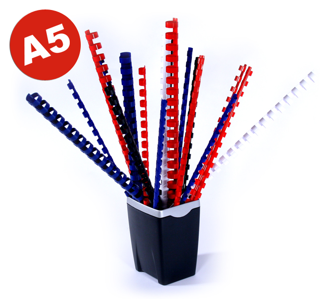 art21508a5sw00c87103e5fa40bbb59941c7eb6517b6 Plastik-Binderücken DIN A5 (14 Schlaufen), 8 mm - schwarz-1
