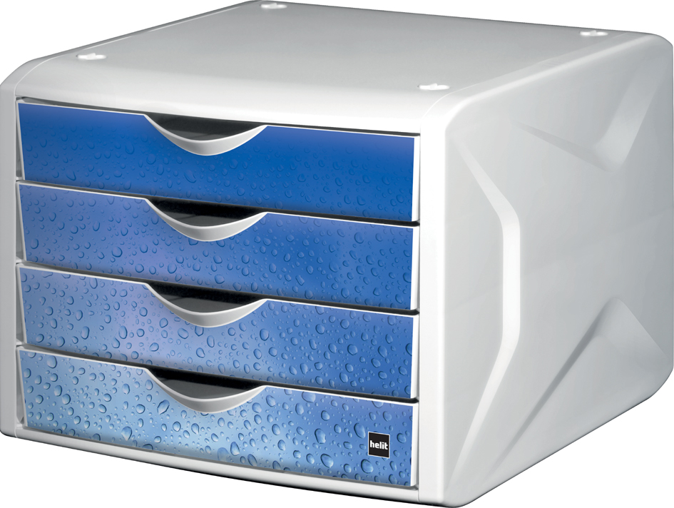 helit Schubladenbox Chameleon, 4 Schübe, Dekor priority