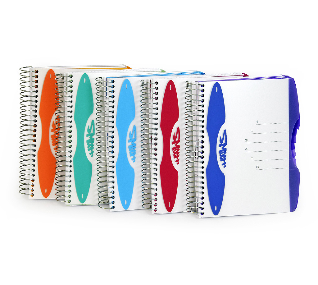 06f6a4751f501a00089af82980cc7969 Notizbuch "Smooth", PP-Hardcover mit Drahtspiralbindung - blau & Format