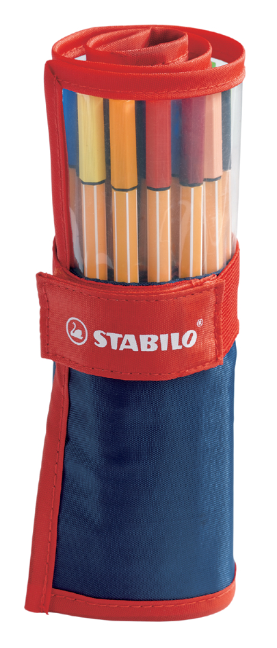 STABILO Fineliner point 88, 30er Rollerset, orange/weiß