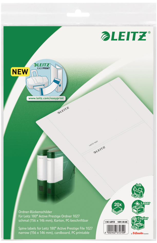 16910085_p1 LEITZ Ordnerrücken-Einsteckschild, 176 x 146 mm, grau