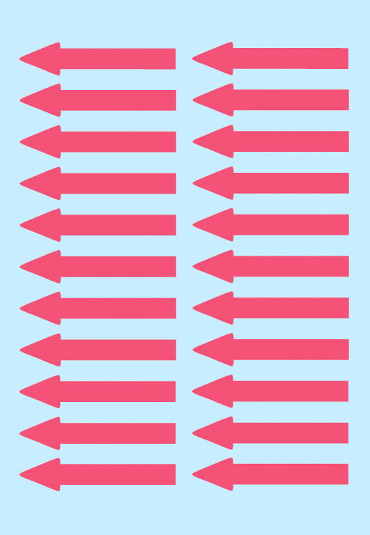 4143 HERMA Hinweisetiketten ´Pfeile´, 38 x 7 mm, leuchtrot