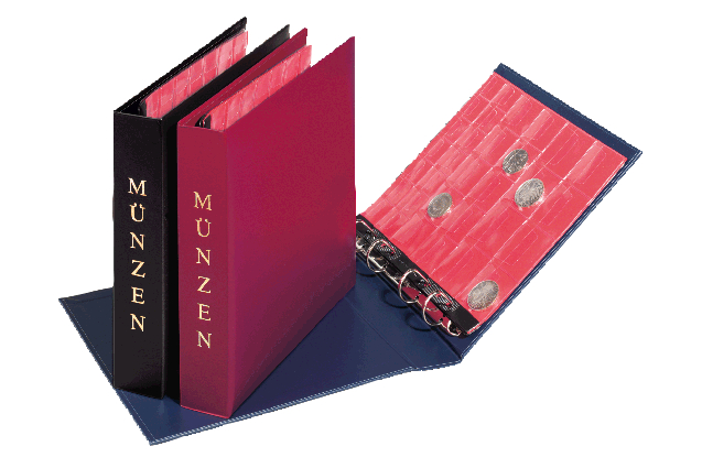 30220 PAGNA Münzalbum, 4-Ring-Mechanik, schwarz