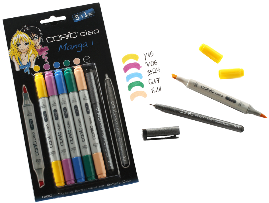 22075556 COPIC Marker ciao, 5+1 Set ´Manga 1´