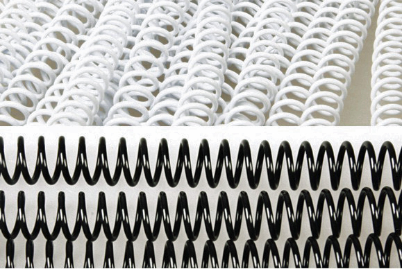8d376162d75734939e63edf29d9c718f PVC Spiral Coil Binderücken, 4:1 Teilung, 6 mm - schwarz - schwarz