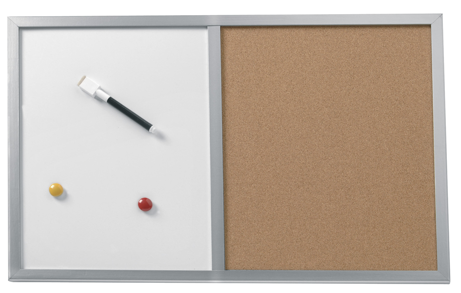 10685394000158931d1c860eb herlitz Kombi-Tafel, (B)600 x (H)400 mm, Holzrahmen silber