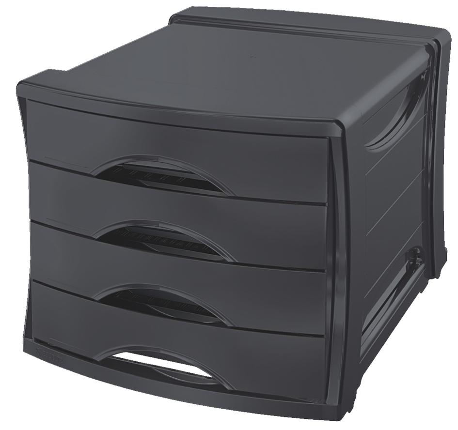 623761schwarz589b28b30029e Esselte Schubladenbox VIVIDA, 4 Schubladen, schwarz