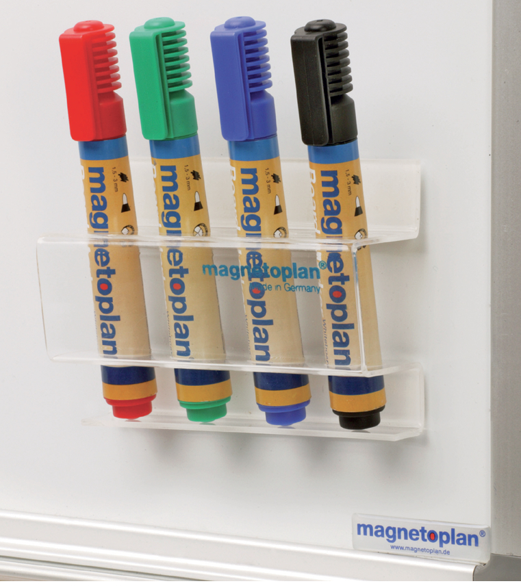 S61_16712 magnetoplan Acryl Markerhalter, für 4 Boardmarker