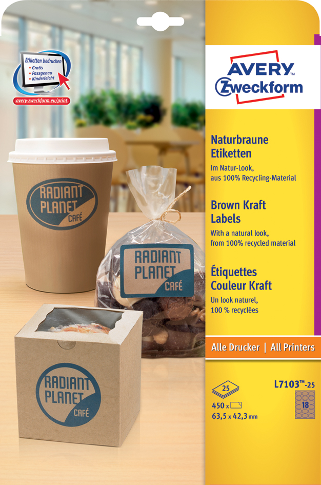 L7103-2558935a27934ef AVERY Zweckform Naturbraune Etiketten, Durchm.: 60 mm, rund