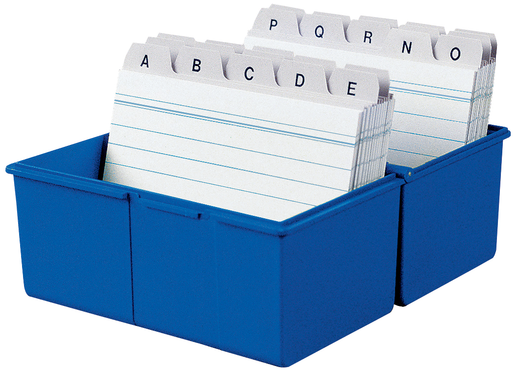 978_14-401016987835458936ae05a098 HAN Karteikasten, DIN A8 quer, Kunststoff, blau
