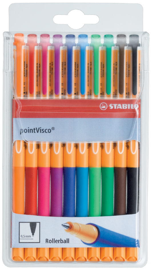 1099_1058933942827b8 STABILO Gel-Roller pointVisco, 4er Kunststoff-Etui