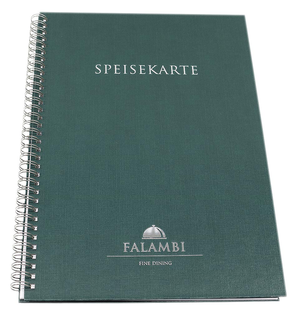 4ca4b4a1a89068d2c7d224761cd22ef3 Speisekarte Mappe für Drahtbindung