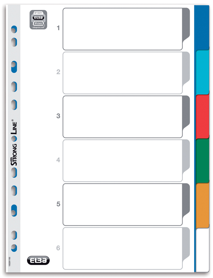 100205079589341d0cb7b9 ELBA Kunststoff-Register, blanko, farbig, DIN A4, 12-teilig