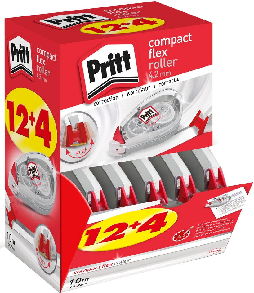 9H-PCK4M Pritt Korrekturroller Compact Flex, 16er Multipack
