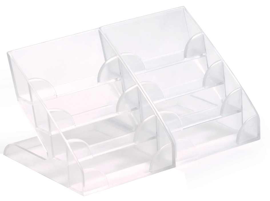 2439_19_APP_B DURABLE Visitenkarten-Aufsteller, Hartplastik, mit 4 Fächern