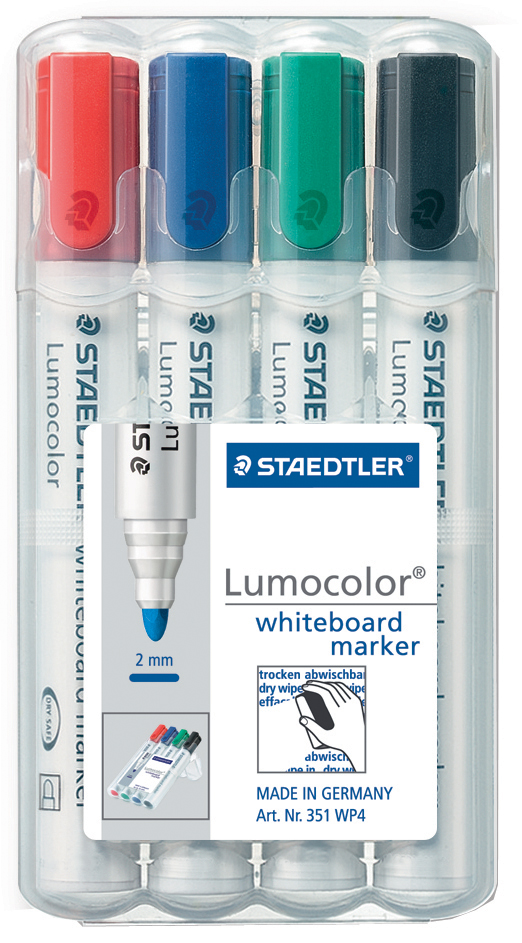 STAEDTLER Lumocolor Whiteboard-Marker 351, 4er Etui