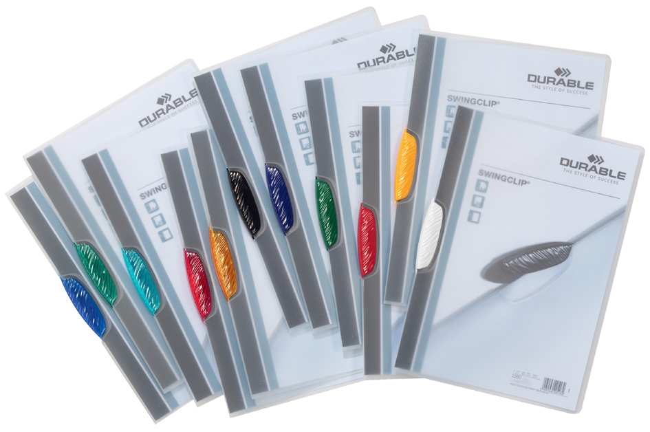 2260_00_GRP_E DURABLE Klemmhefter SWINGCLIP, DIN A4, Clips farbig sortiert