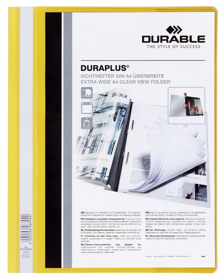 2579_04_GEN_A589376963c82e DURABLE Schnellhefter DURAPLUS, DIN A4, gelb, überbreit