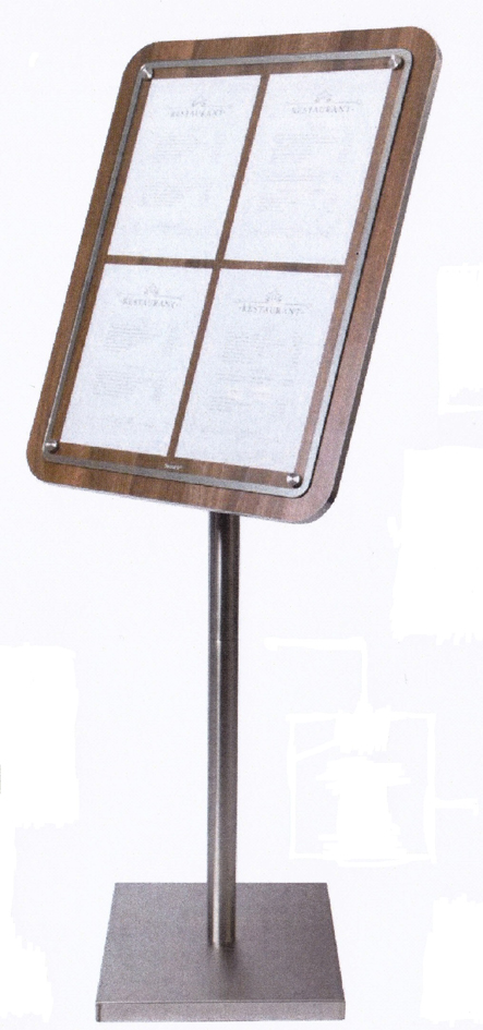 Securit Schaukasten GLASS STAR, 4 x DIN A4 Seiten, wallnuss