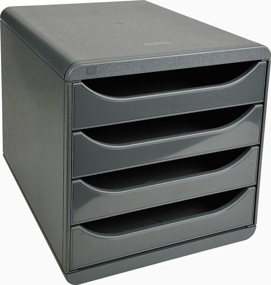 EXACOMPTA Schubladenbox BIG BOX, 4 Schübe, mausgrau /