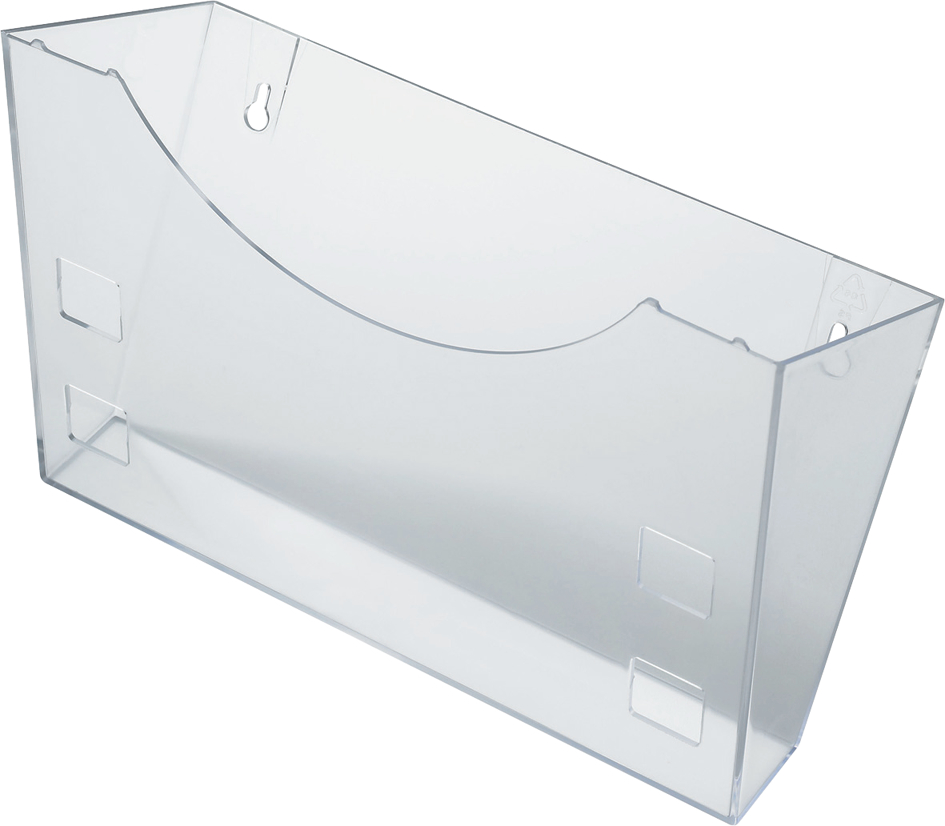 H61030_0258932a7369204 helit Wandhalter für Prospekthalter, grau-transparent