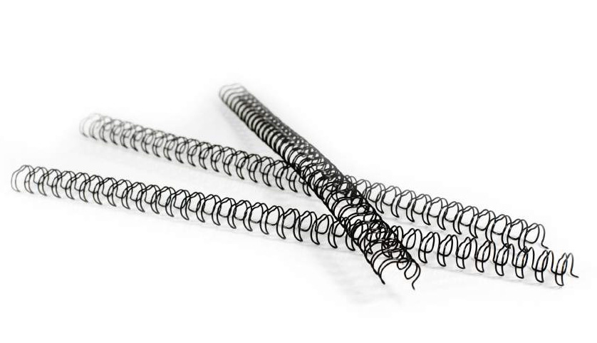 100 Drahtbinderücken NEUTRAL Teilung 3:1, 7,9 mm - silber