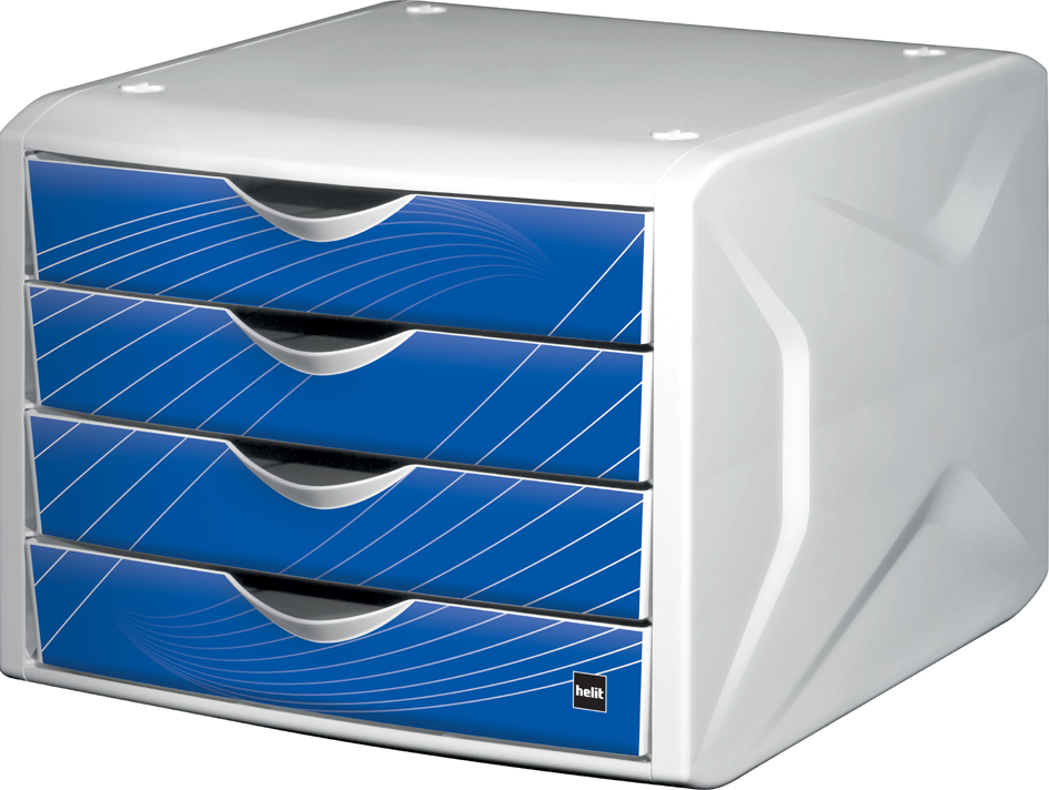 helit Schubladenbox Chameleon, 4 Schübe, Dekor dark hexagon