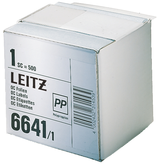 66411001 LEITZ Schutzfolienschildchen auf Rolle, transparent