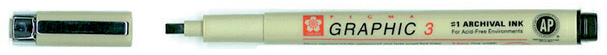 XSDK3-Pigma-Graphic SAKURA Grafikstift PIGMA GRAPHIC 3, schwarz