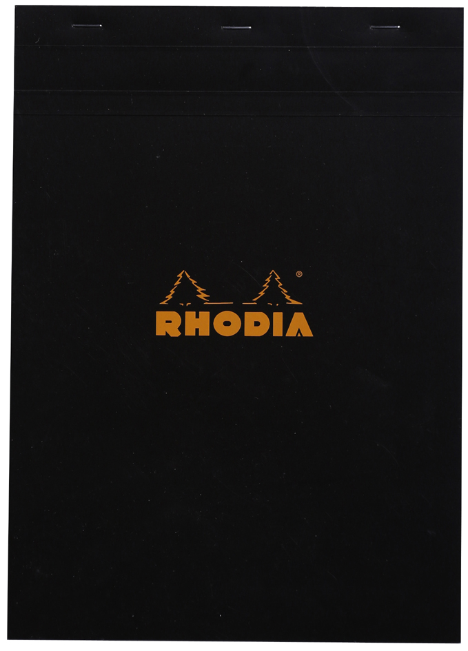 182009C_fac RHODIA Notizblock No. 18, DIN A4, kariert, schwarz