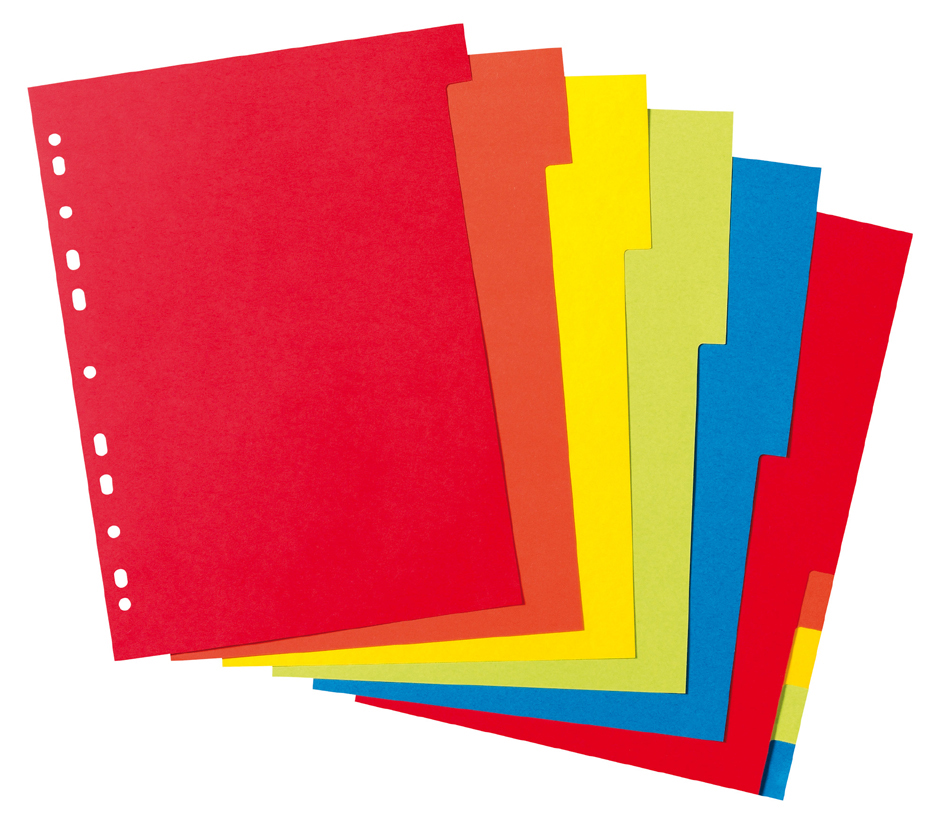 110780860001 herlitz Karton-Register, blanko, DIN A4, farbig, 6-teilig