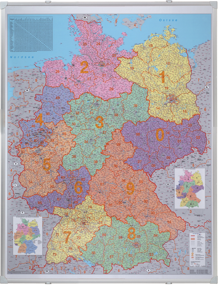 KA440M FRANKEN Deutschland Postleitzahlen-Karte, magnethaftend