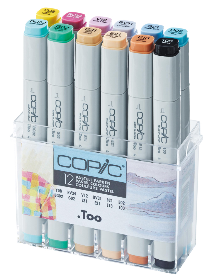 20075704 COPIC Profi Marker, 12er Set Pastellfarben