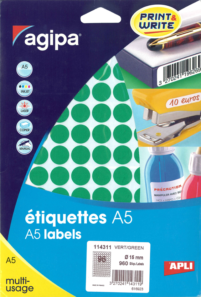 114311589afbdd75308 agipa Markierungspunkte, Durchmesser: 15 mm, rund, farbig