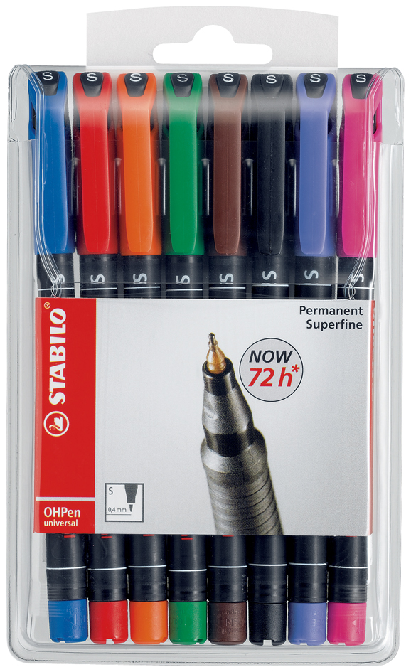 St_07342_841_8_Assort589338203960e STABILO Folienstift OHPen universal, permanent, 6er Etui