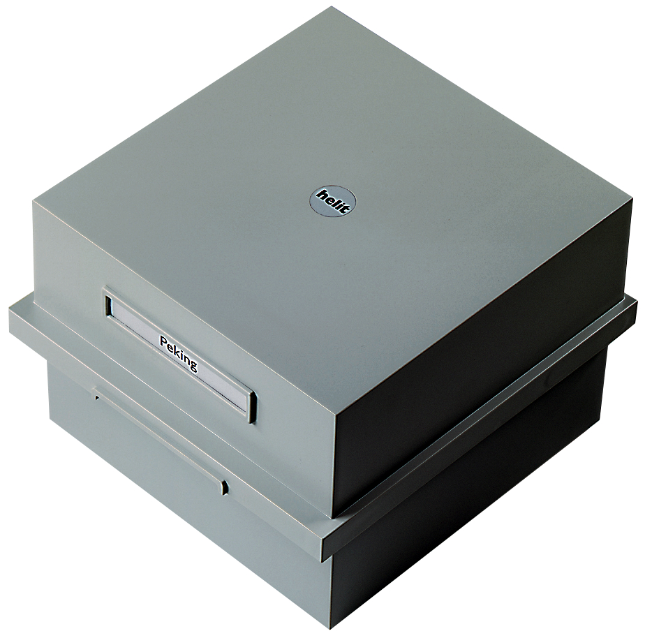 62120_6213458932ab14aade helit Karteikasten A5 quer, lichtgrau, unbestückt