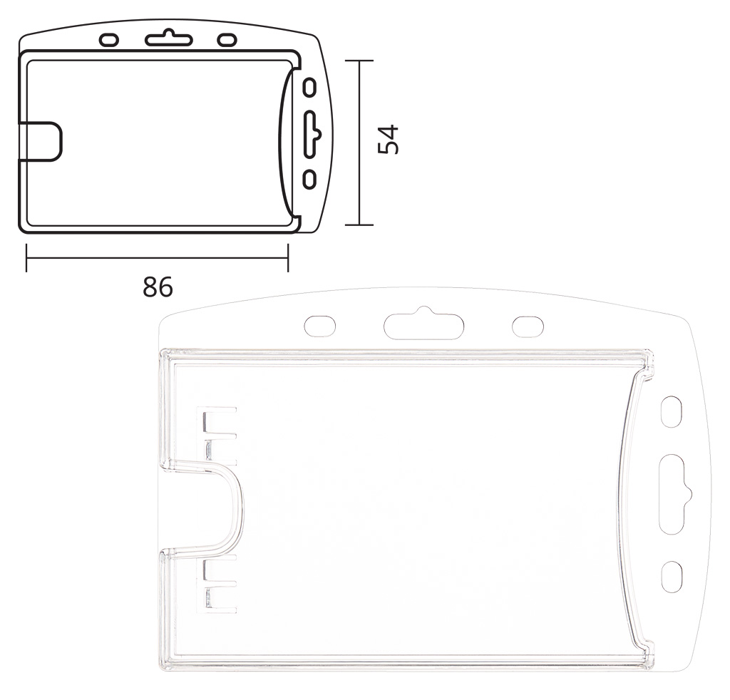 6d7e120e73c7f47127221ea29db24c4c 50 DUAL Kartenhalter für 2 Karten - PS Hartplastik