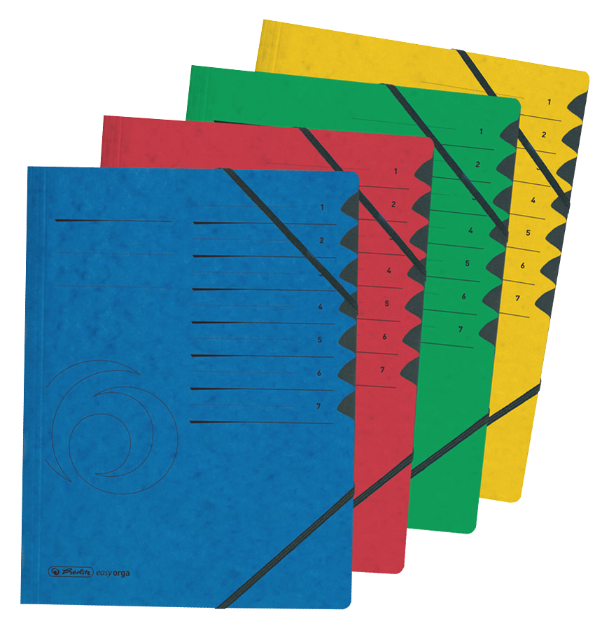 1084322500258931d4785a0c herlitz Ordnungsmappe easyorga, A4, Karton, 7 Fächer, rot