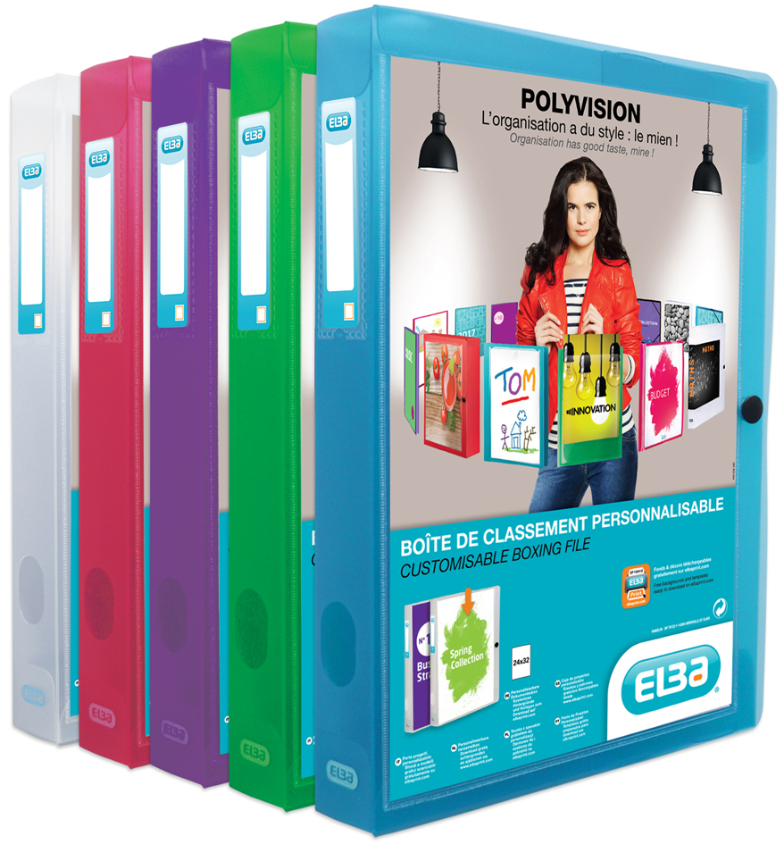 335307600 ELBA Sammelbox POLYVISION, A4, PP, Füllhöhe: 40 mm, sortiert