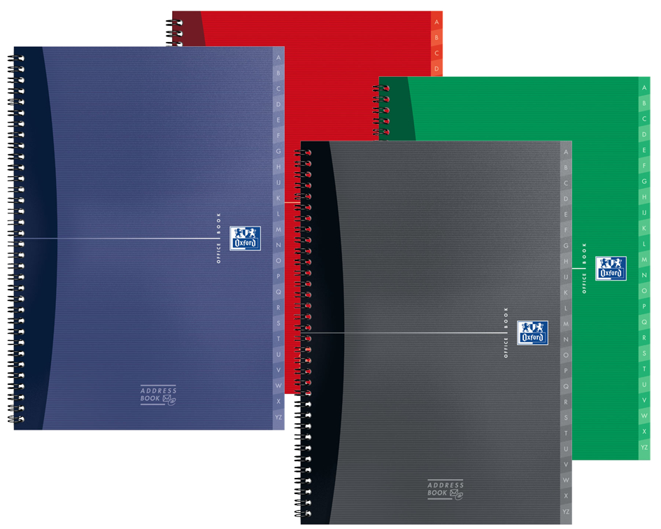 353002801-farben Oxford Office Adressbuch, DIN A5, Sonderlineatur, Karton